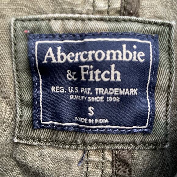 Abercrombie Camo Military Jacket Womens Patch Utility Casual Coat Green Small - Picture 13 of 14